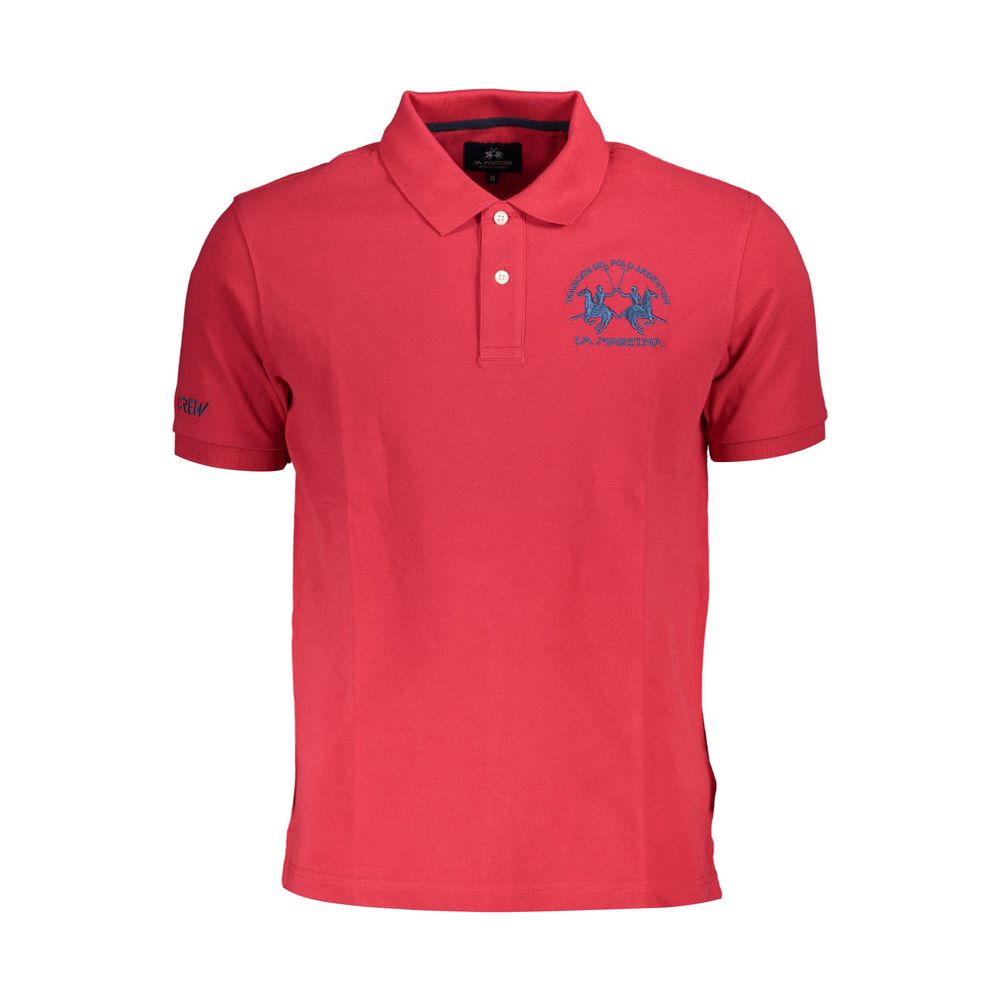 Red Cotton Men Polo Shirt - SEHABRANDS