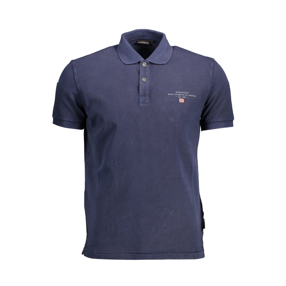 Blue Cotton Men Polo - SEHABRANDS