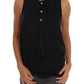 Chic Sleeveless Black Shirt Blouse - SEHABRANDS