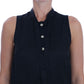 Chic Sleeveless Black Shirt Blouse - SEHABRANDS