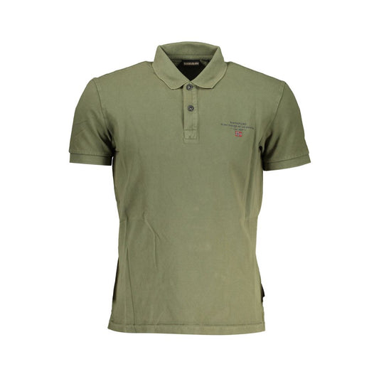 Green Cotton Men Polo - SEHABRANDS