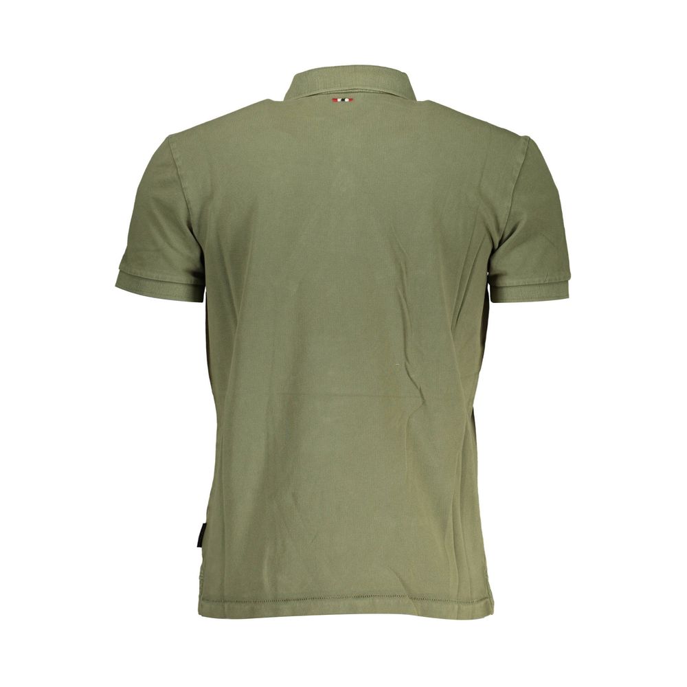 Green Cotton Men Polo - SEHABRANDS