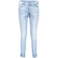 Light Blue Cotton Women Jeans - SEHABRANDS