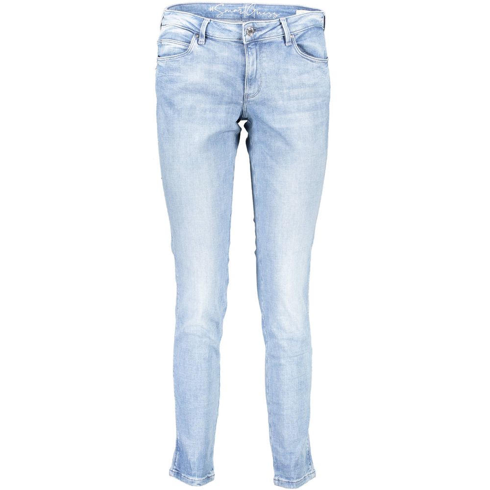 Light Blue Cotton Women Jeans - SEHABRANDS