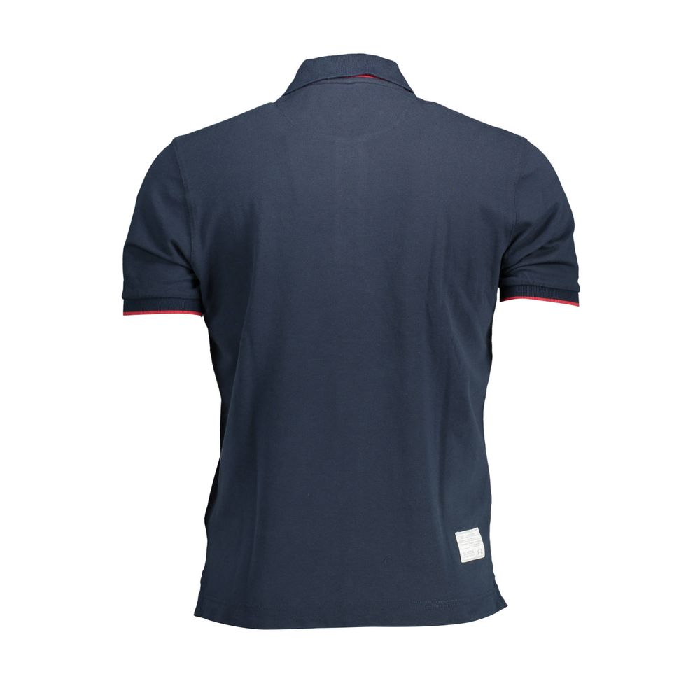 Blue Cotton Men Polo Shirt - SEHABRANDS