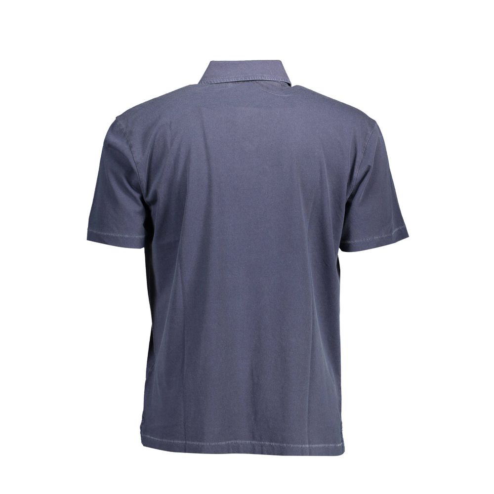 Blue Cotton Men Polo Shirt - SEHABRANDS