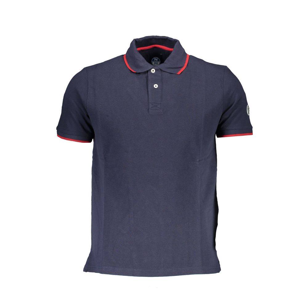 Blue Cotton Men Polo Shirt - SEHABRANDS