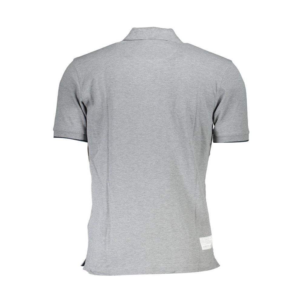 Gray Cotton Men Polo Shirt - SEHABRANDS