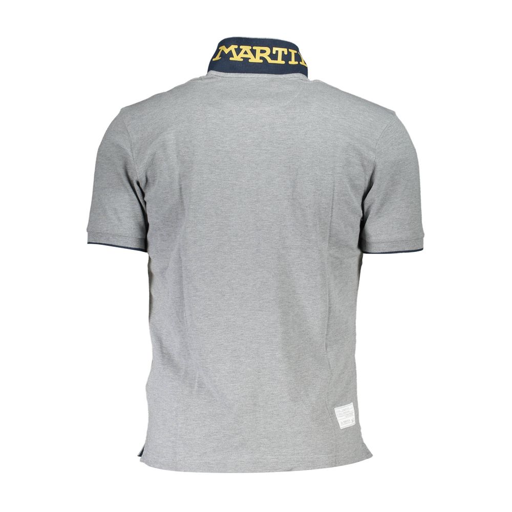 Gray Cotton Men Polo Shirt - SEHABRANDS