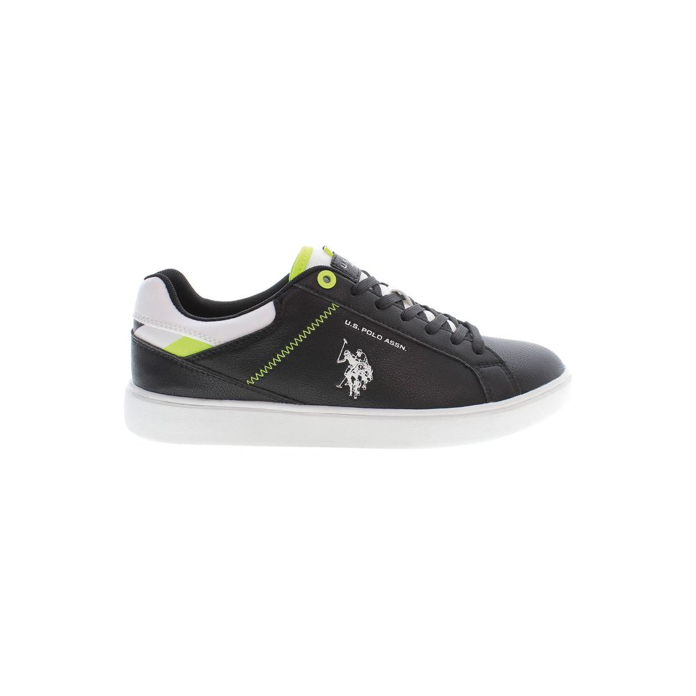 Black Polyester Men Sneaker - SEHABRANDS