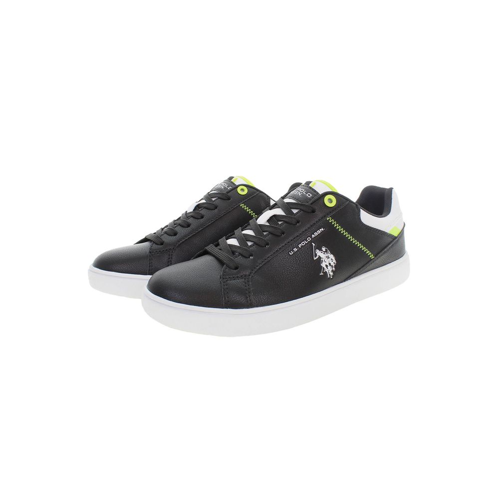 Black Polyester Men Sneaker - SEHABRANDS