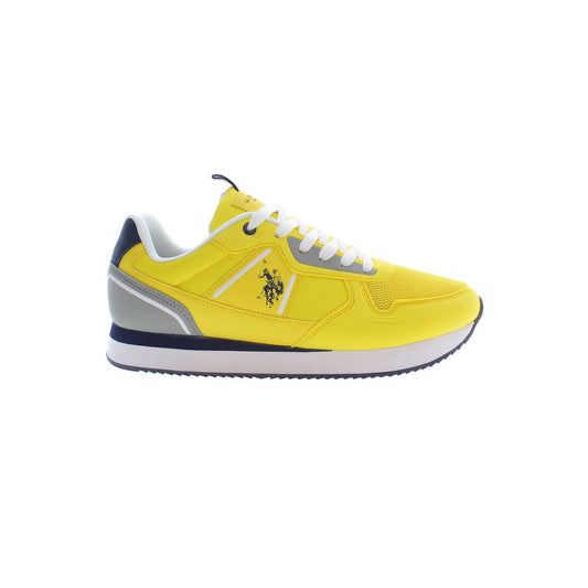 Yellow Polyester Men Sneaker - SEHABRANDS