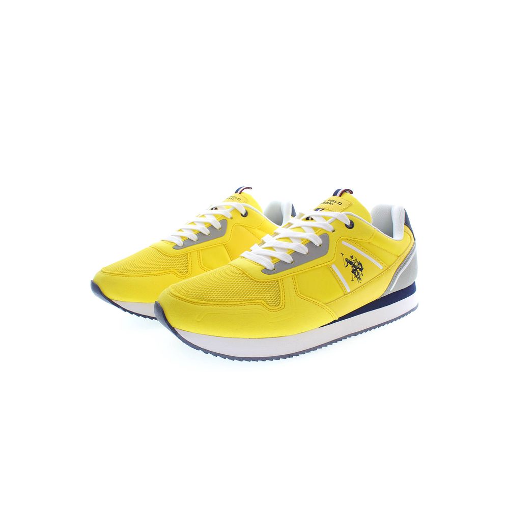 Yellow Polyester Men Sneaker - SEHABRANDS