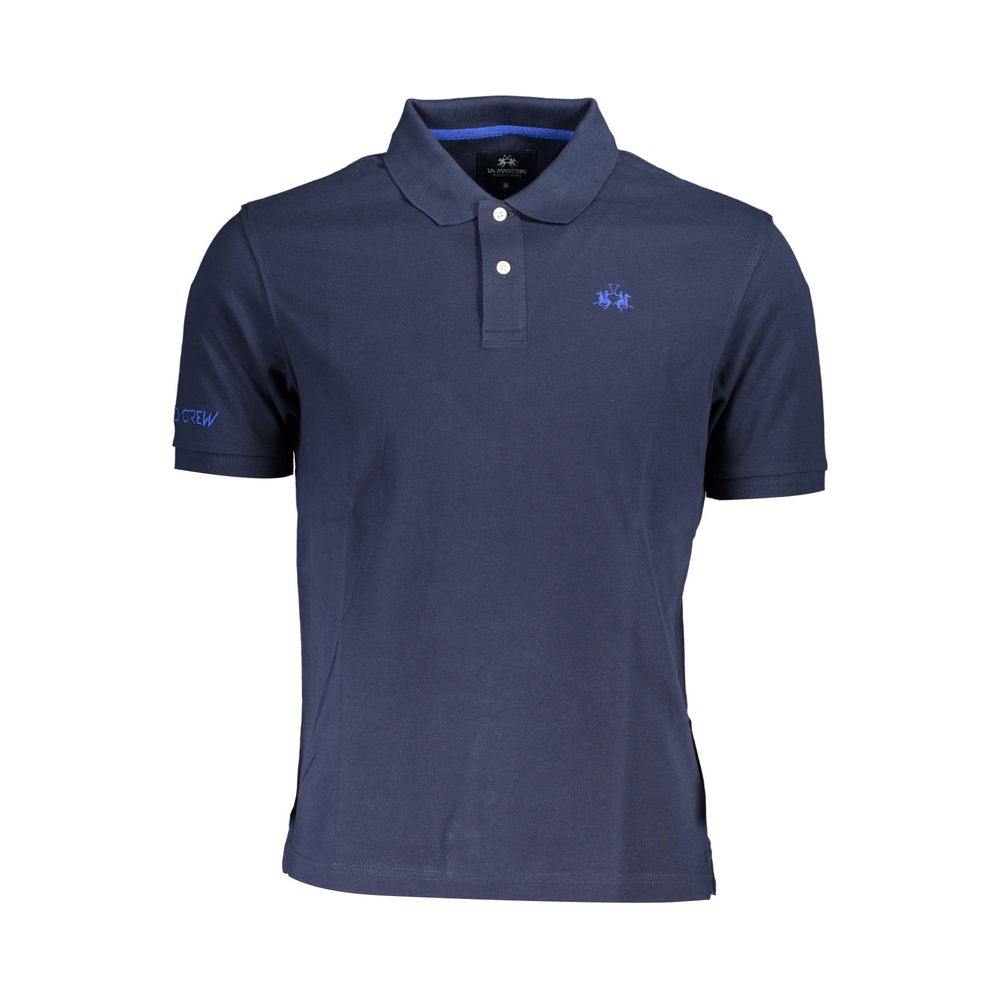 Blue Cotton Men Polo Shirt - SEHABRANDS