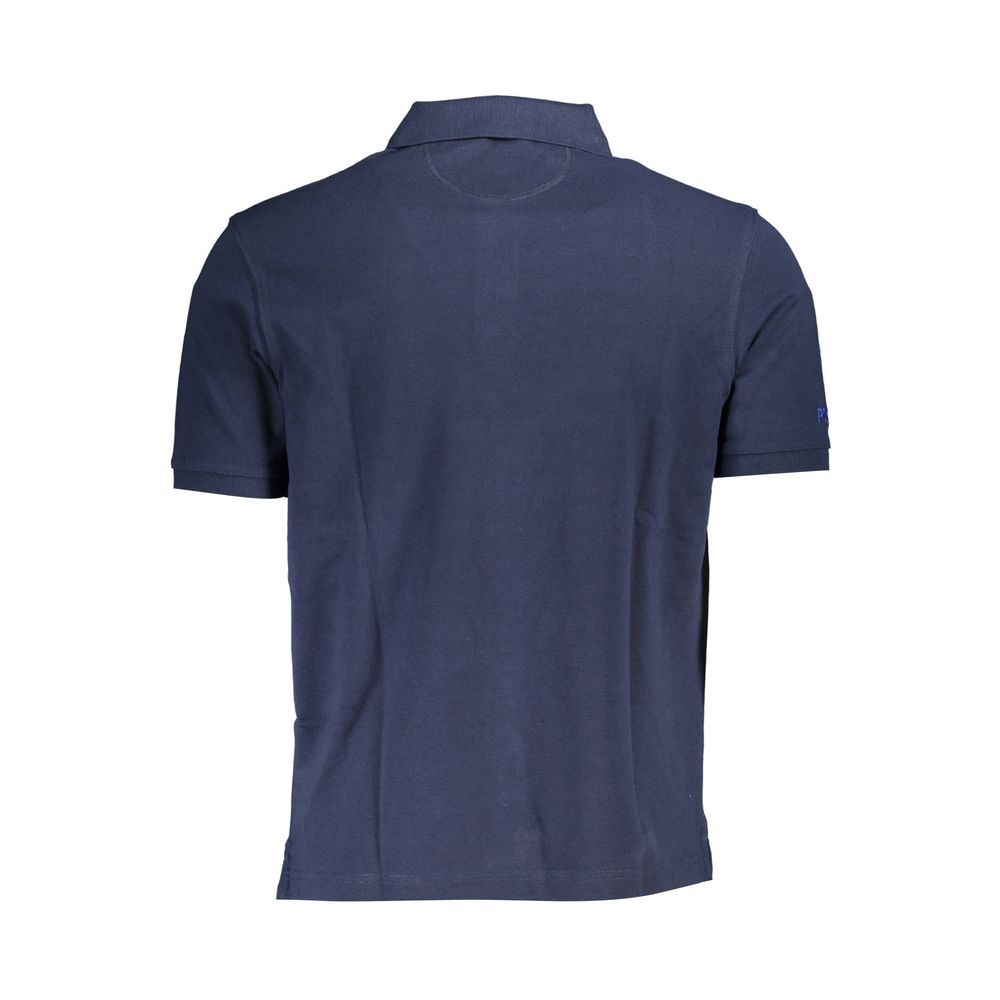 Blue Cotton Men Polo Shirt - SEHABRANDS