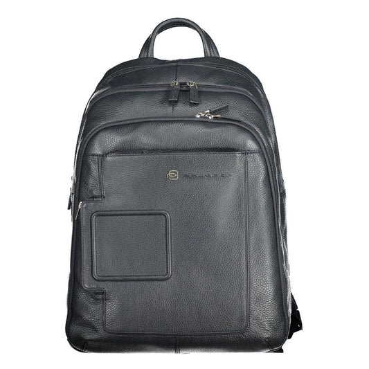 Blue Leather Men Backpack - SEHABRANDS