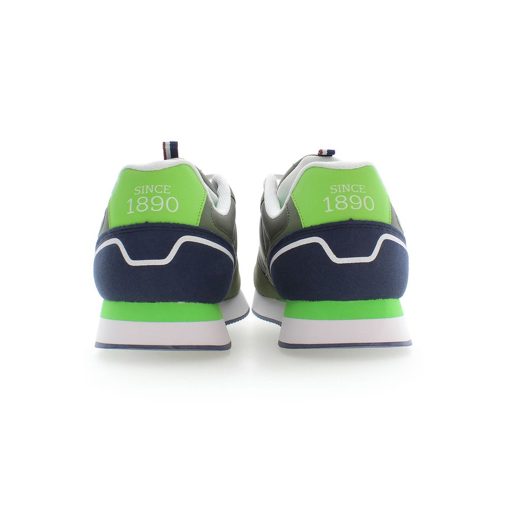 Green Polyester Men Sneaker - SEHABRANDS