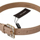 Dolce & Gabbana Beige Leather Crystal Buckle Women Belt