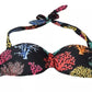 Dolce & Gabbana Black Corals Print Swimsuit Beachwear Bikini Top