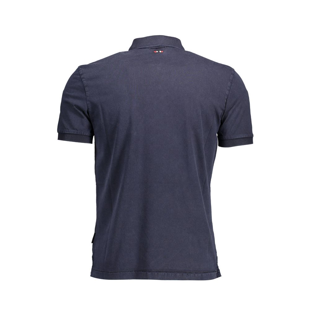 Blue Cotton Men Polo Shirt - SEHABRANDS