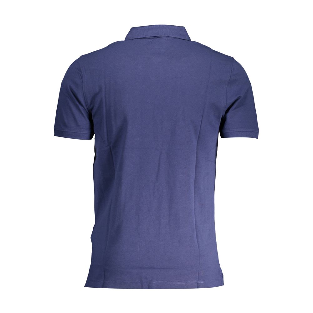 Blue Cotton Men Polo - SEHABRANDS