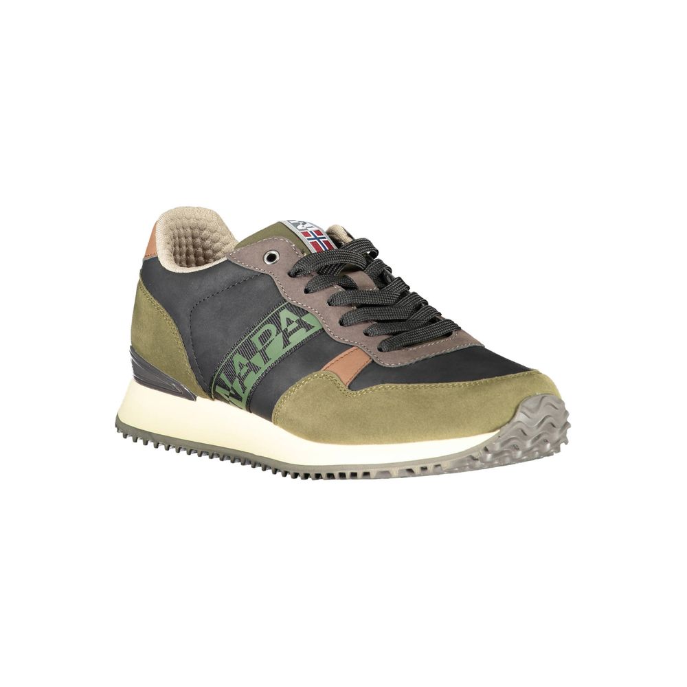 Green Polyester Men Sneaker - SEHABRANDS