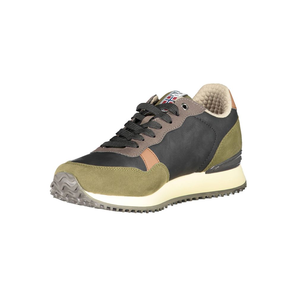 Green Polyester Men Sneaker - SEHABRANDS