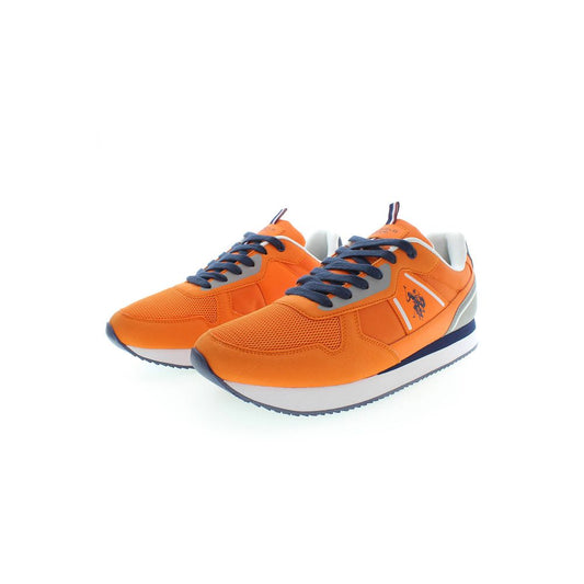 Orange Polyester Men Sneaker - SEHABRANDS