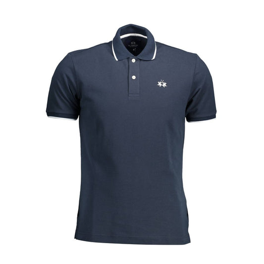 Blue Cotton Men Polo - SEHABRANDS