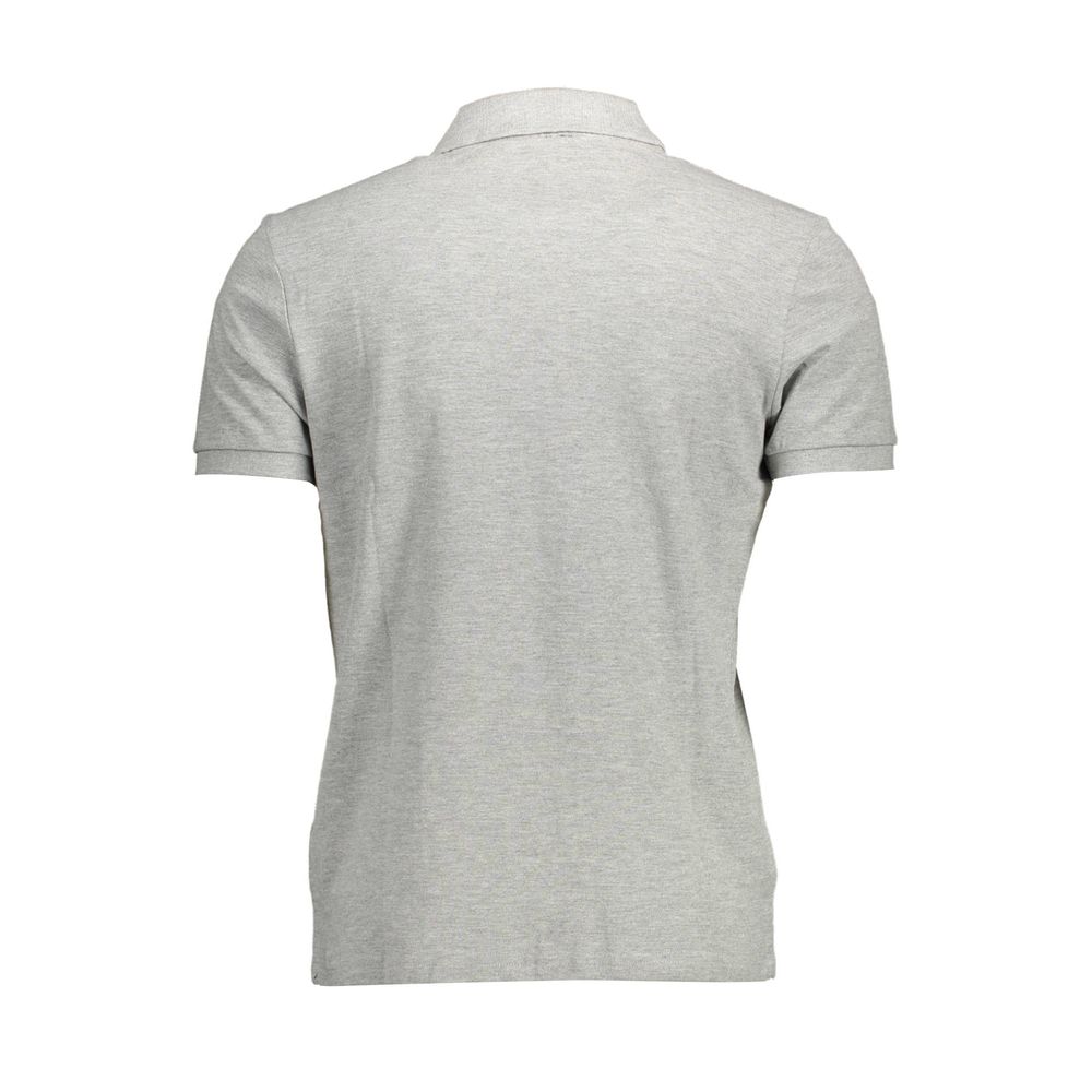 Gray Cotton Men Polo Shirt - SEHABRANDS