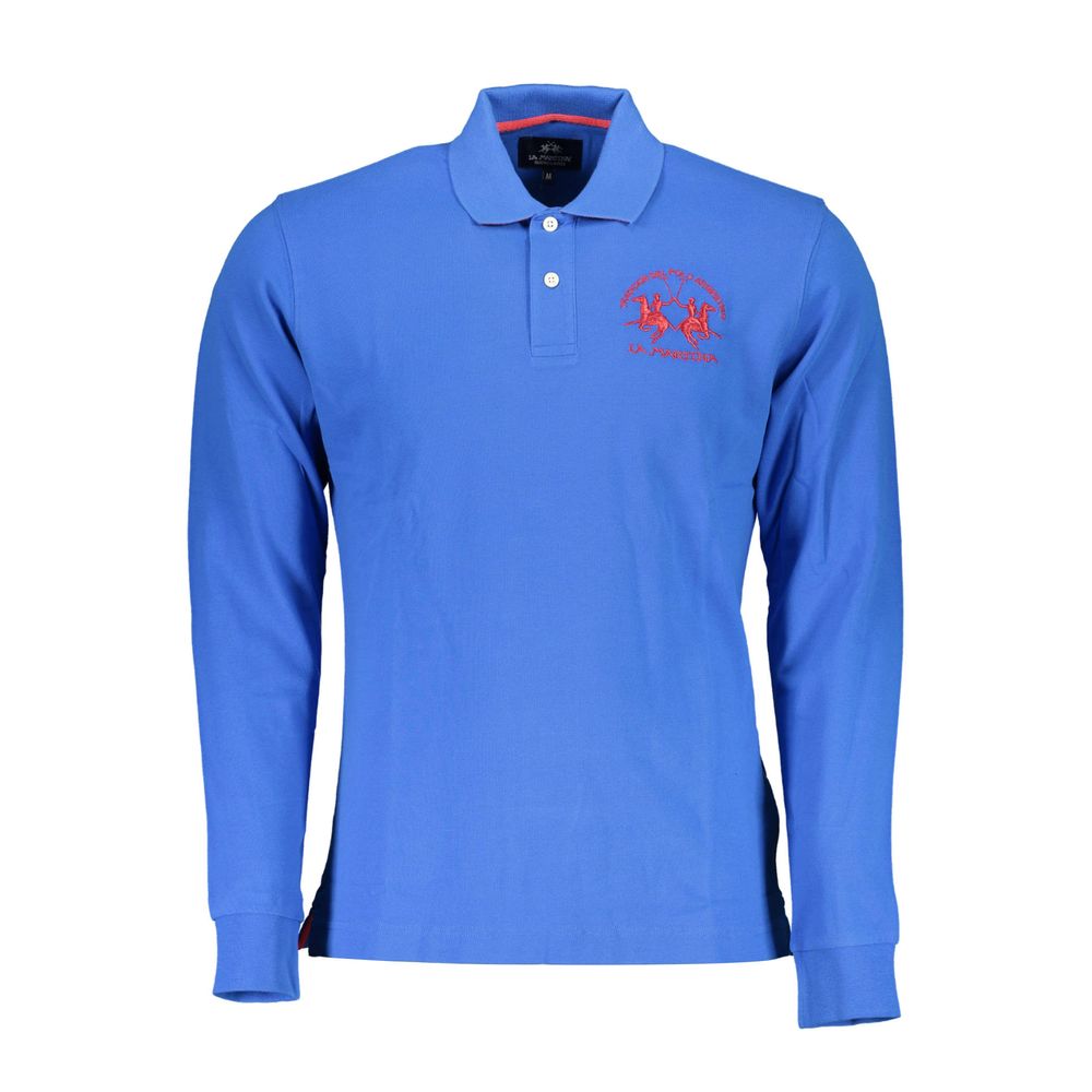 Blue Cotton Men Polo Shirt - SEHABRANDS