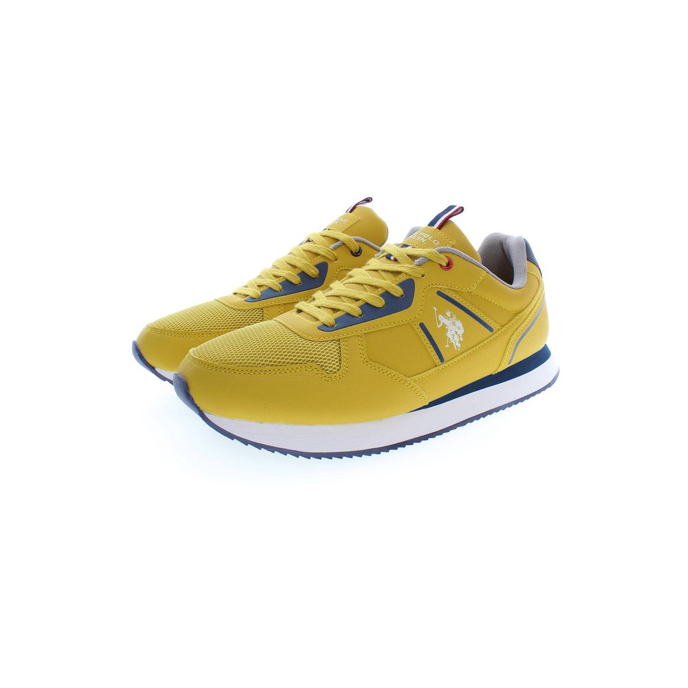 Yellow Polyester Men Sneaker - SEHABRANDS