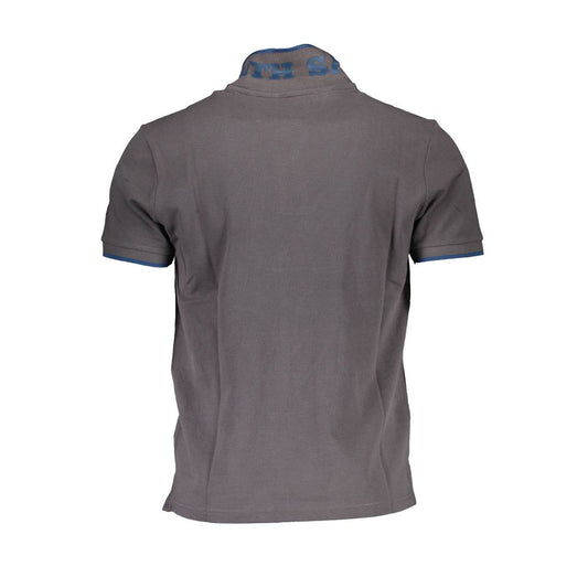 Gray Cotton Men Polo Shirt - SEHABRANDS