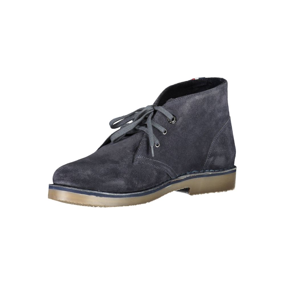 Blue Leather Men Ankle Boot - SEHABRANDS