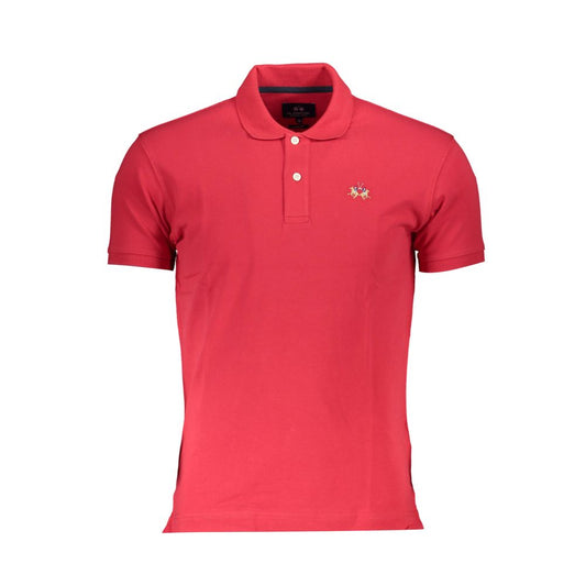 Red Cotton Men Polo Shirt - SEHABRANDS