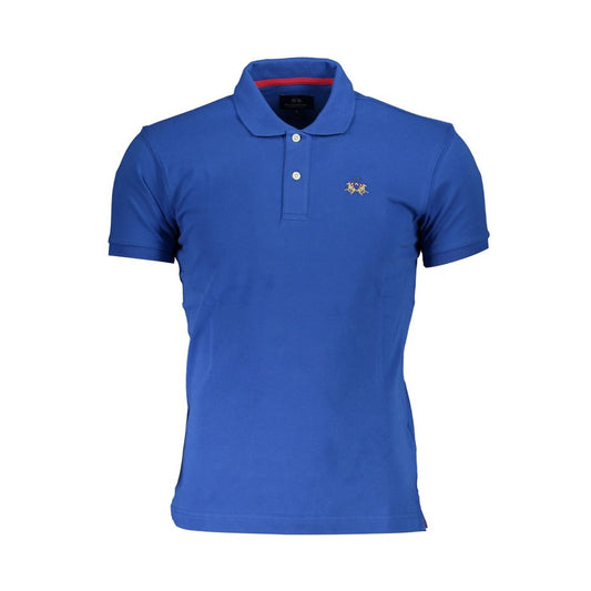 Blue Cotton Men Polo Shirt - SEHABRANDS