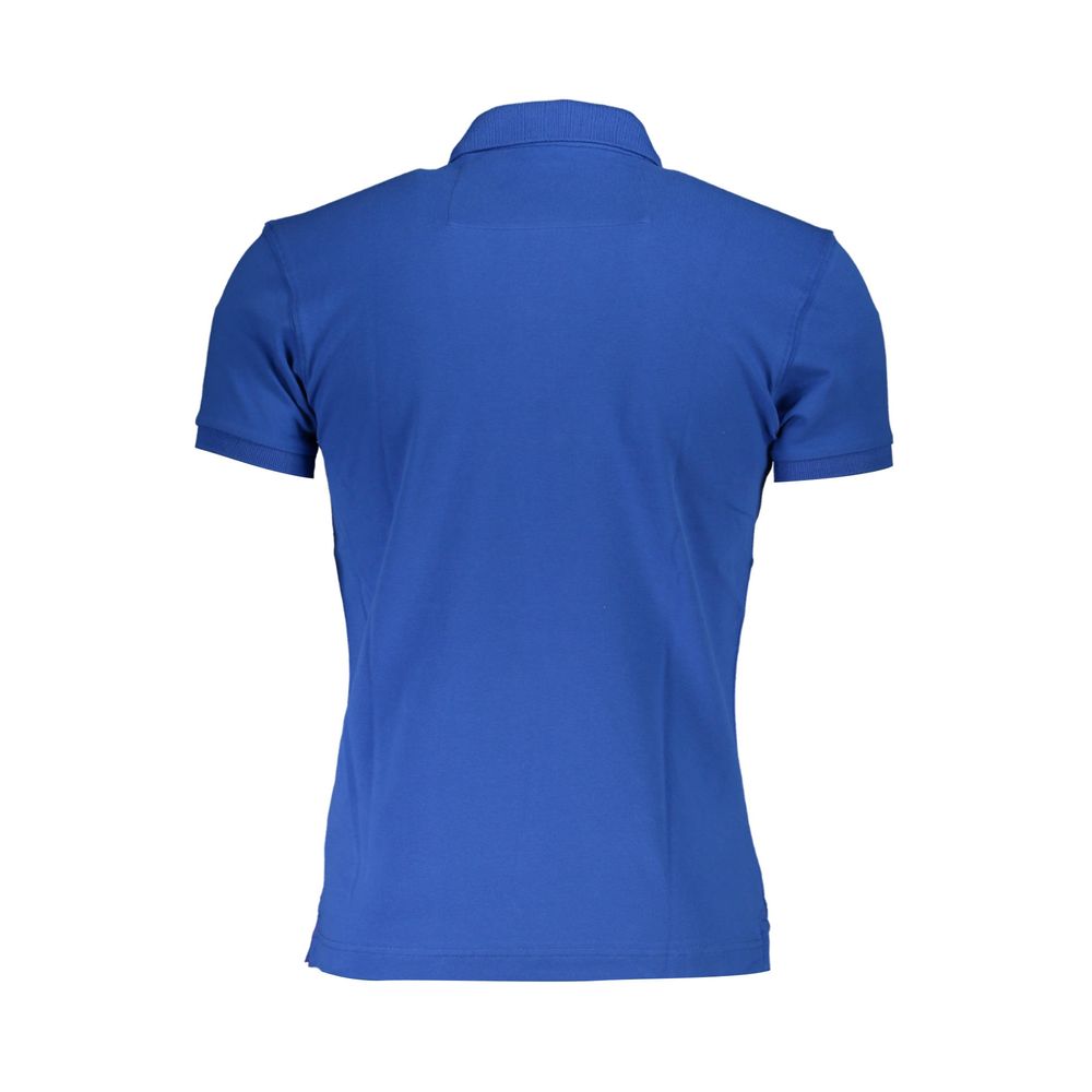 Blue Cotton Men Polo Shirt - SEHABRANDS