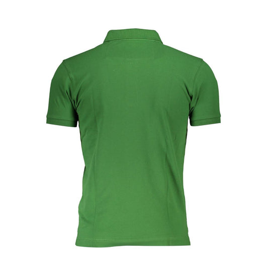 Green Cotton Men Polo Shirt - SEHABRANDS