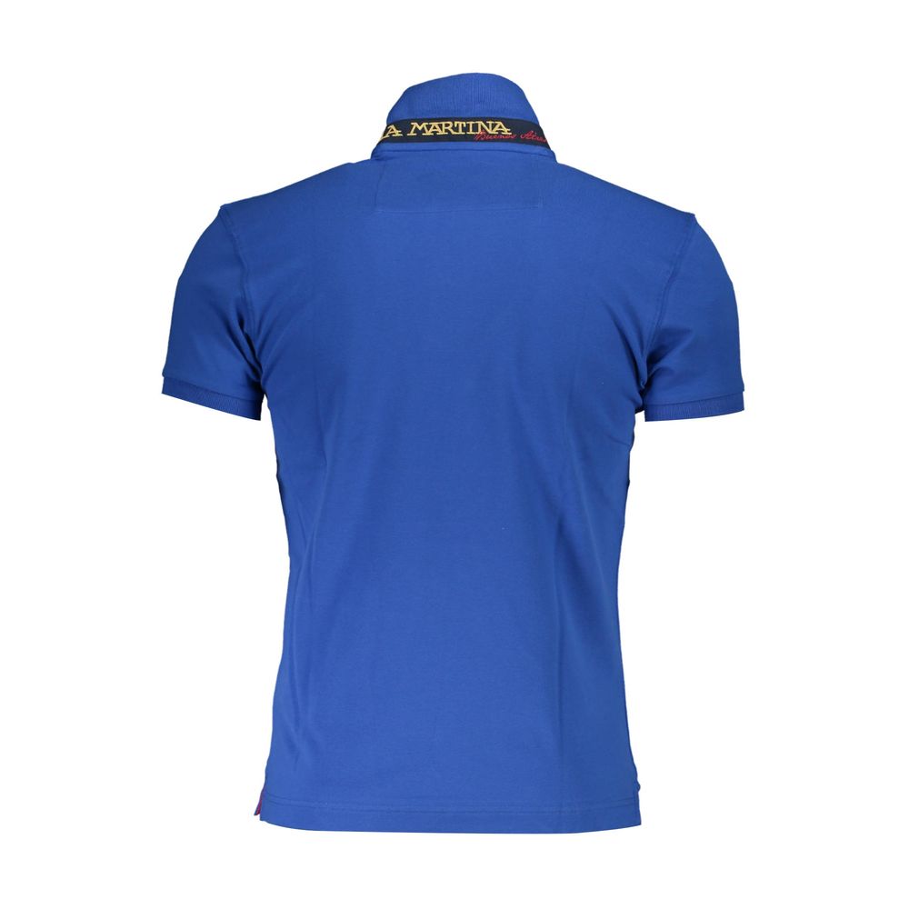 Blue Cotton Men Polo Shirt - SEHABRANDS