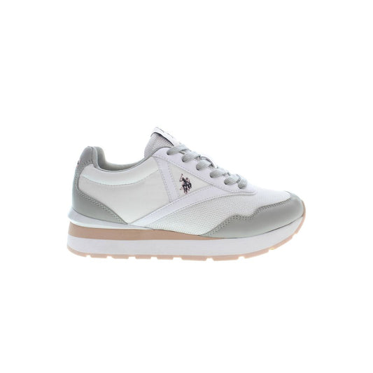 White Polyester Women Sneaker - SEHABRANDS