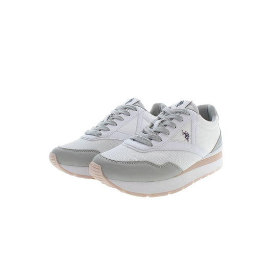 White Polyester Women Sneaker - SEHABRANDS