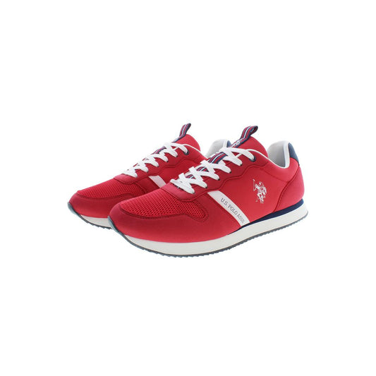 Red Polyester Men Sneaker - SEHABRANDS