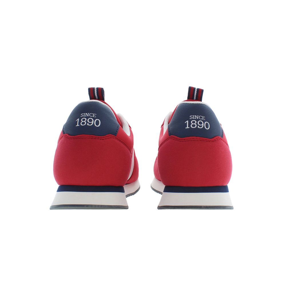 Red Polyester Men Sneaker - SEHABRANDS