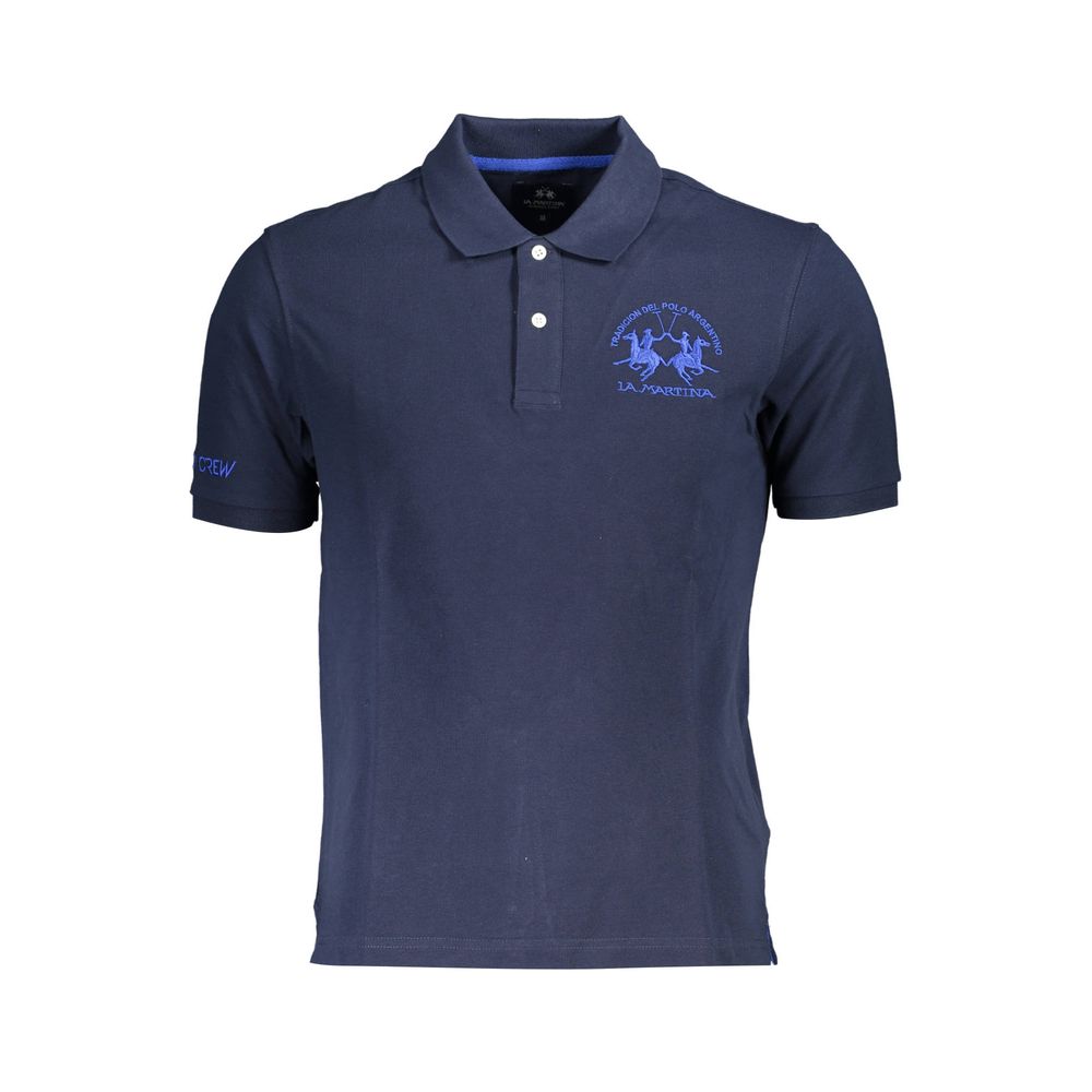 Blue Cotton Mens Polo Shirt - SEHABRANDS