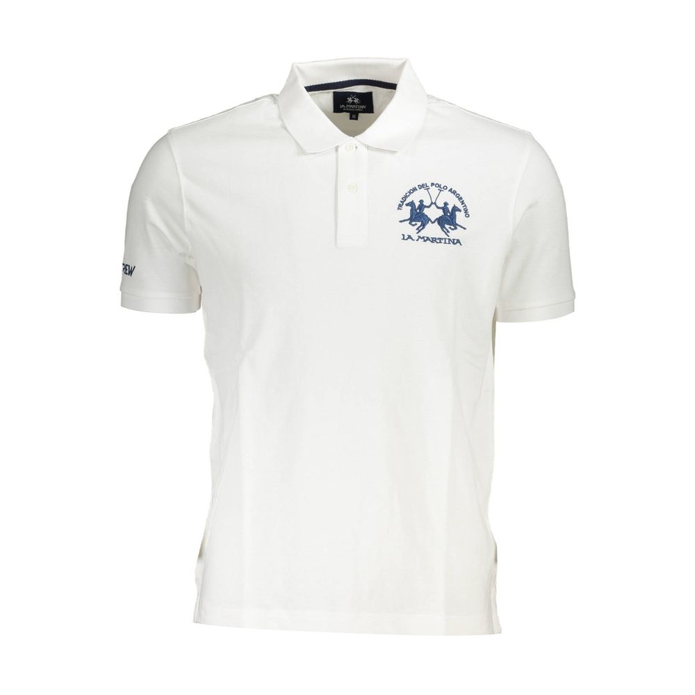 White Cotton Men Polo Shirt - SEHABRANDS