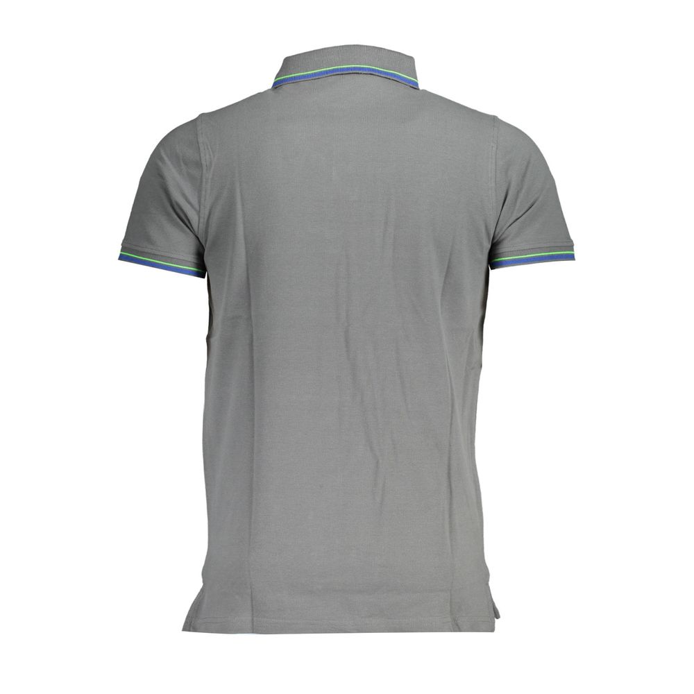 Gray Cotton Men Polo Shirt - SEHABRANDS