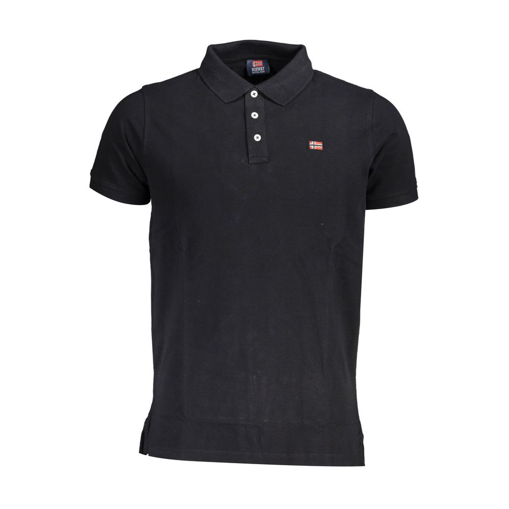 Black Cotton Polo Shirt - SEHABRANDS