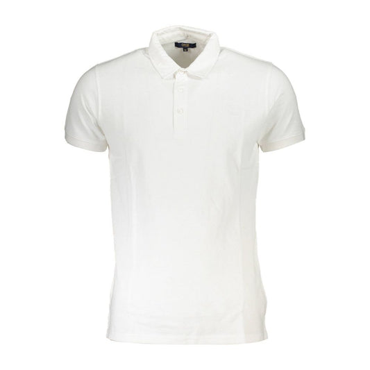 Cavalli Class White Cotton Polo Shirt