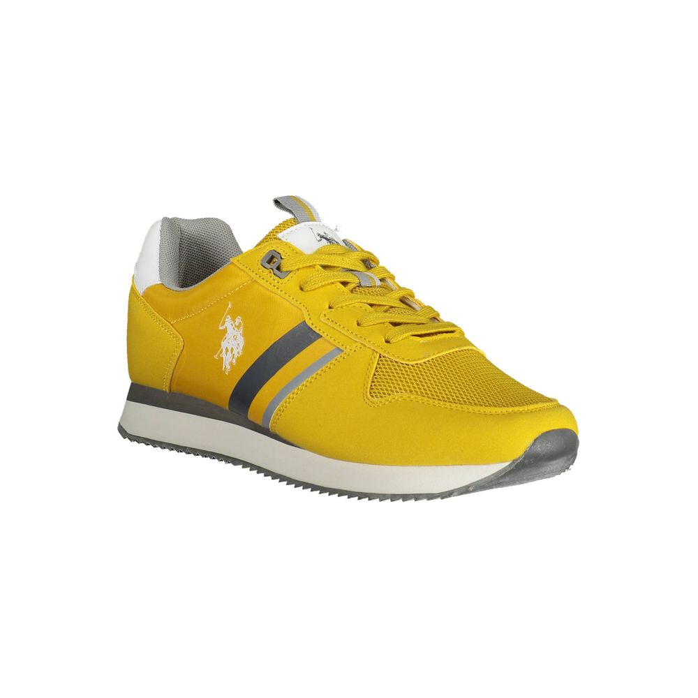 Yellow Polyester Men Sneaker - SEHABRANDS