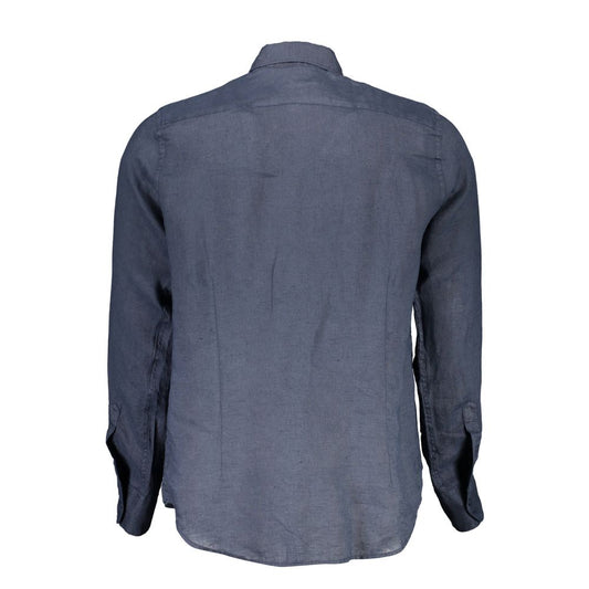 Blue Linen Men Shirt - SEHABRANDS